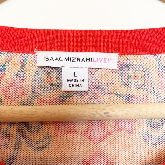 Isaac Mizrahi Live Orange Floral Cardigan Women’s Size Large - Picture 3 of 7